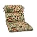 Pillow Perfect Tropic Floral Indoor/Outdoor 1 Piece Split Back Round Corner Chair Seat Cushion with Ties, Deep Seat, Weather, and Fade Resistant, 40.5
