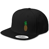 Speedy Pros Snapback Hat for Men Flat Bill Left Side Panel Hats Pineapple Embroidery Embroidered Flat Bill Hat Acrylic