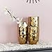 CosmoLiving by Cosmopolitan 42382 Extra Large Ceramic Electroplated Metallic Gold Vase with Geometric Silhouette | 5” x 12”