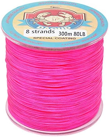 8 Strands Braided Fishing Line 300M (327 Yards) 10lb-108lb Abrasion Resistant, Highly Sensitivity, Zero Stretch and High Performance Fishing Line for Carp, Bass, Trout