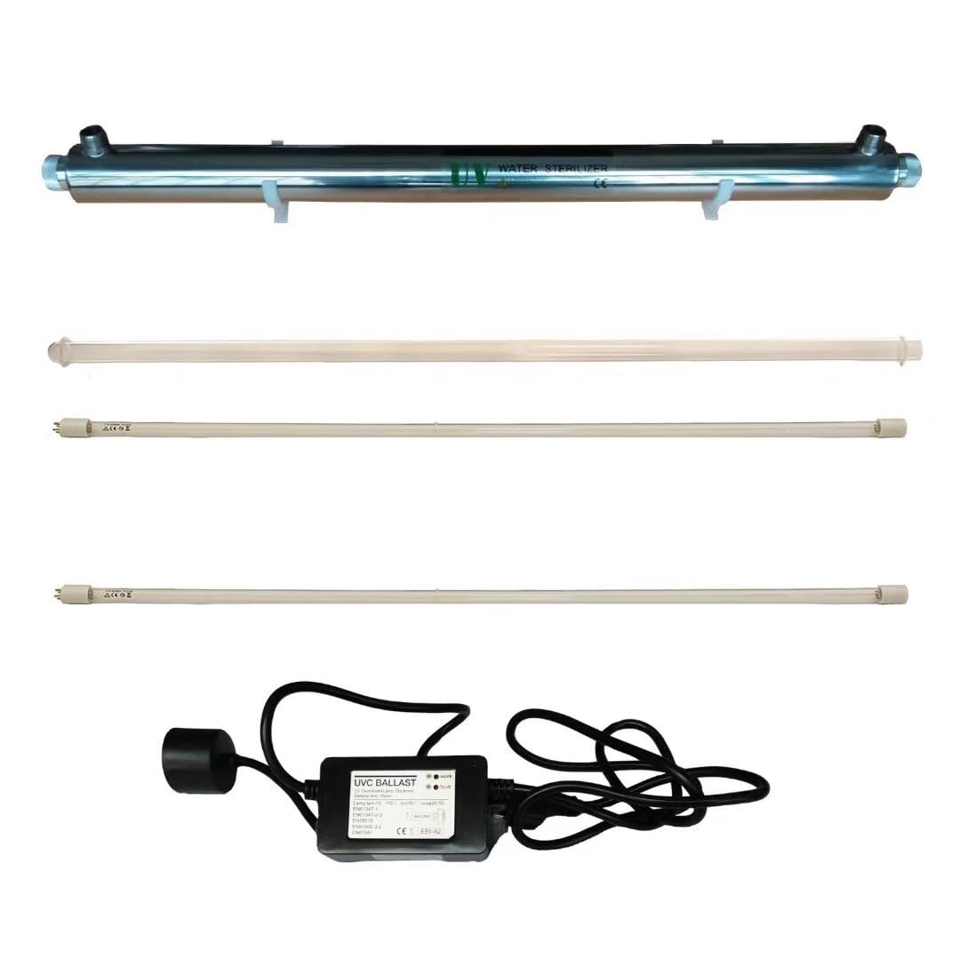 Realgoal UV55W-2L 12GPM Water Purifier for Whole House Purification, 3/4" Male Inlet/Outlet (Add 1 Extra Filter)