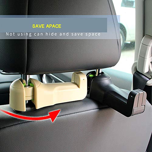 GOVOW-Tech Small Fans Electric for Women & Children Car Auto Holder Hook Bag Coat with The Fan Three Gear Beige