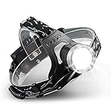 econoLED Headlamp, Head Lamp, Waterproof 4 Modes Rechargeable Xtreme Bright LED Headlight Flashlight Torch for Hiking Camping Running (2PCS 18650 Batteries and Charger Included)