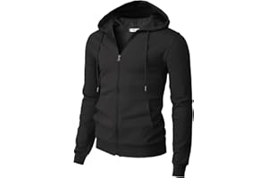 H2H Men's Zip Up Hoodie Lightweight Long Sleeve Basic Slim Fit Cotton SweatShirt with Pocket