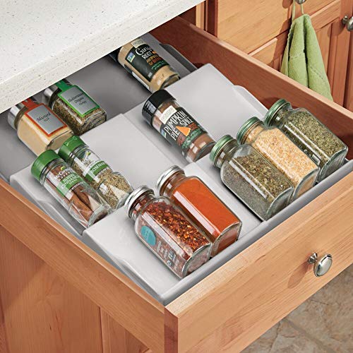 mDesign Adjustable, Expandable Plastic Spice Rack, Drawer Organizer for