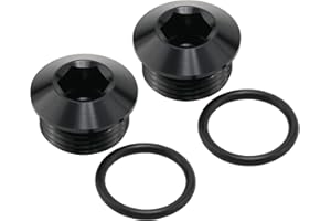 Podavelle 6AN 6 ORB O-ring Seal Boss Socket Port Plug Block Off Fitting Adapter Aluminum Black, Pack of 2