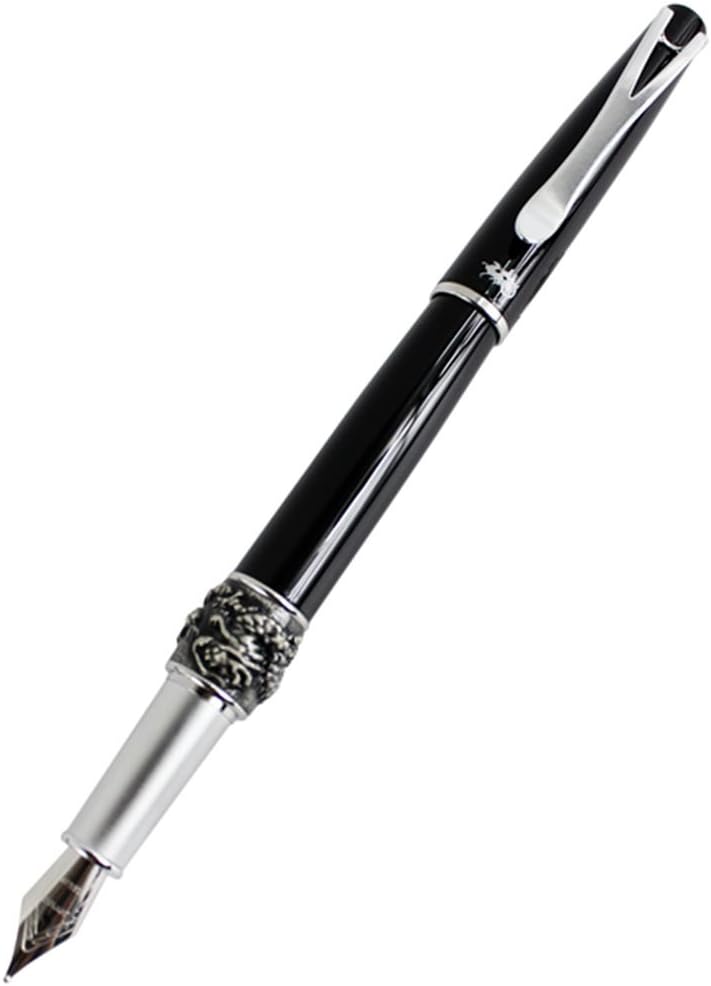 Gullor Classic Hovering Dragon Fountain Pen Y2 Original Pen Pouch Gift Box Set - Black