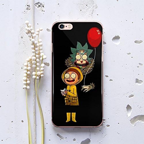 It Comic Rick and Morty Phone Case for Apple iPhone 7 and iPhone 8 Get Schwifty Dab Spaceship Rick and Morty It Crossover Cute Plastic Clear Cover AW1255