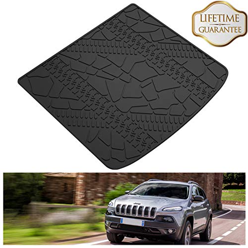 KIWI MASTER Cargo Liner Compatible for 2014-2018 Jeep Cherokee Cargo Mats Black All Weather Protector