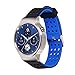 Moretek 18mm Quick Release Silicone Watch Replacement Band Wrist Straps for Huawei Watch / Huawei Fit / Withings Activite or Compatible With Any 18mm Traditional Watch Use (Black Blue)