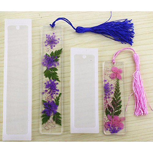 2 Pcs/Set Rectangle Silicone Bookmark Mold, DIY Bookmark Mould Making Epoxy Resin Jewelry DIY Craft Silicone Transparent Mold