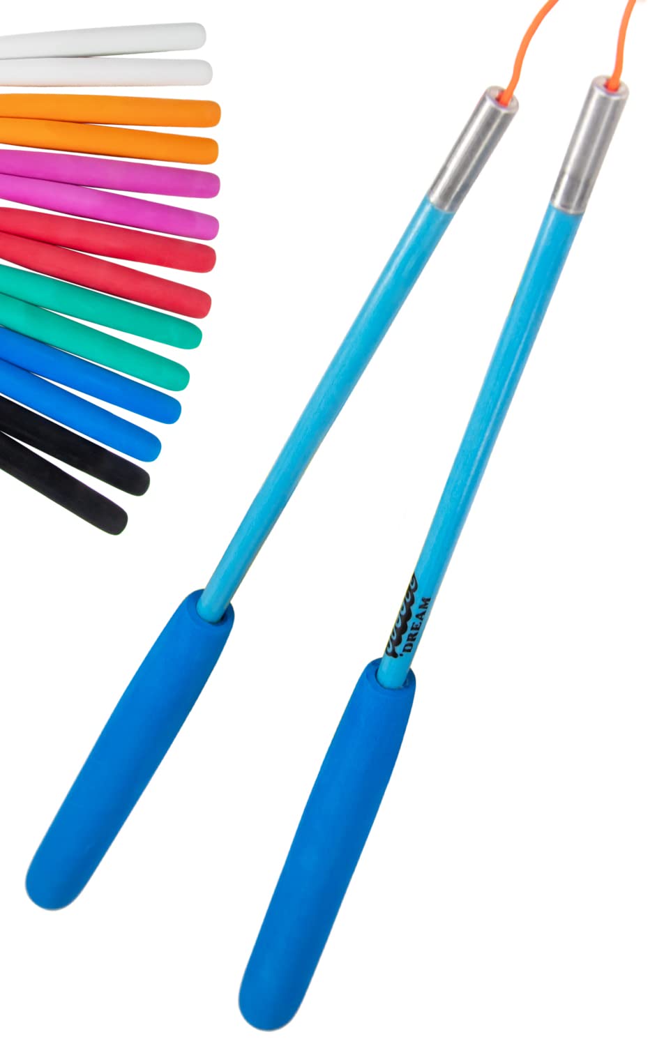 Juggle Dream SuperGlass Fibre Diabolo Handsticks with String - these Juggling Diablo Hand Sticks are Designed for Grinds and Stick Releases (Blue)
