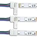 10mm (5050) Solderless LED Light Strip Connector Extension, Multi Color RGB- 6 Inch (4 Pk) Strip to Strip Any Angle Connector for LED Strip Light & Tape Light in Kitchens, Cabinets, Shelving & More