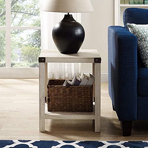 Walker Edison Sedalia Modern Farmhouse Metal X Side Table, 18 Inch