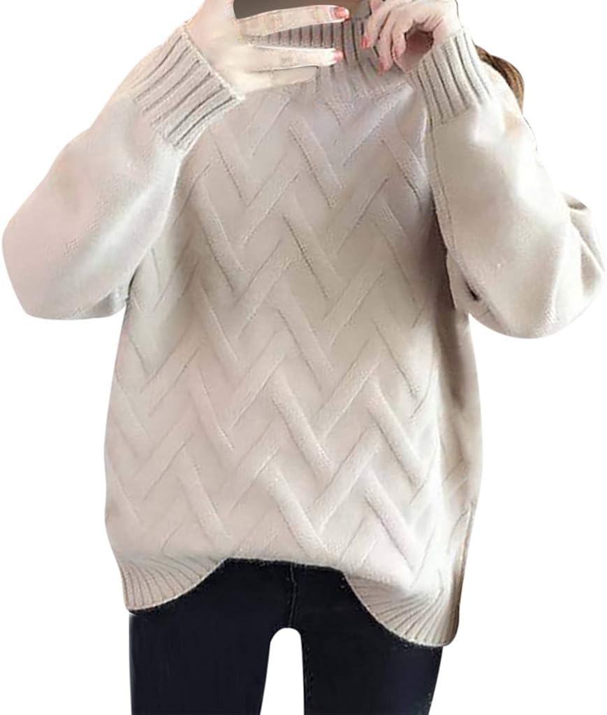 white chunky turtleneck sweater