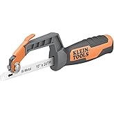 Klein Tools 31432 Compact Medium-Cut Hacksaw, 10-Inch 24 TPI Blade | Bi-Metal Blade Hand Saw, Cuts Thin Wall Copper and Aluminum, PVC, PEX, ABS Pipes, and Wood in Tight Spaces