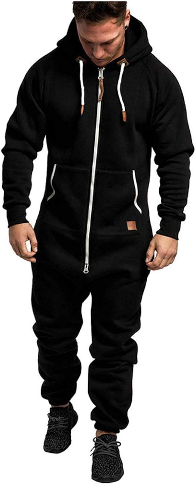 Men's One Piece Pajamas hoodie jumpsuit Full Zip Onesie Rompers One