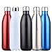 17 oz/25 oz/34 oz Double Walled Stainless Steel Water Bottle Sports Insulated Water Thermos with Free Neoprene Bottle Bag and Sponge Brush