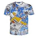 FaPlus Men's Fashion Money Dreams 3D Print Short Sleeve T-Shirts