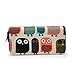LATH.PIN Women Zipper Wallet Owl Wallet Purse Canvas Phone Card Holder with Coin Pocket and Strap