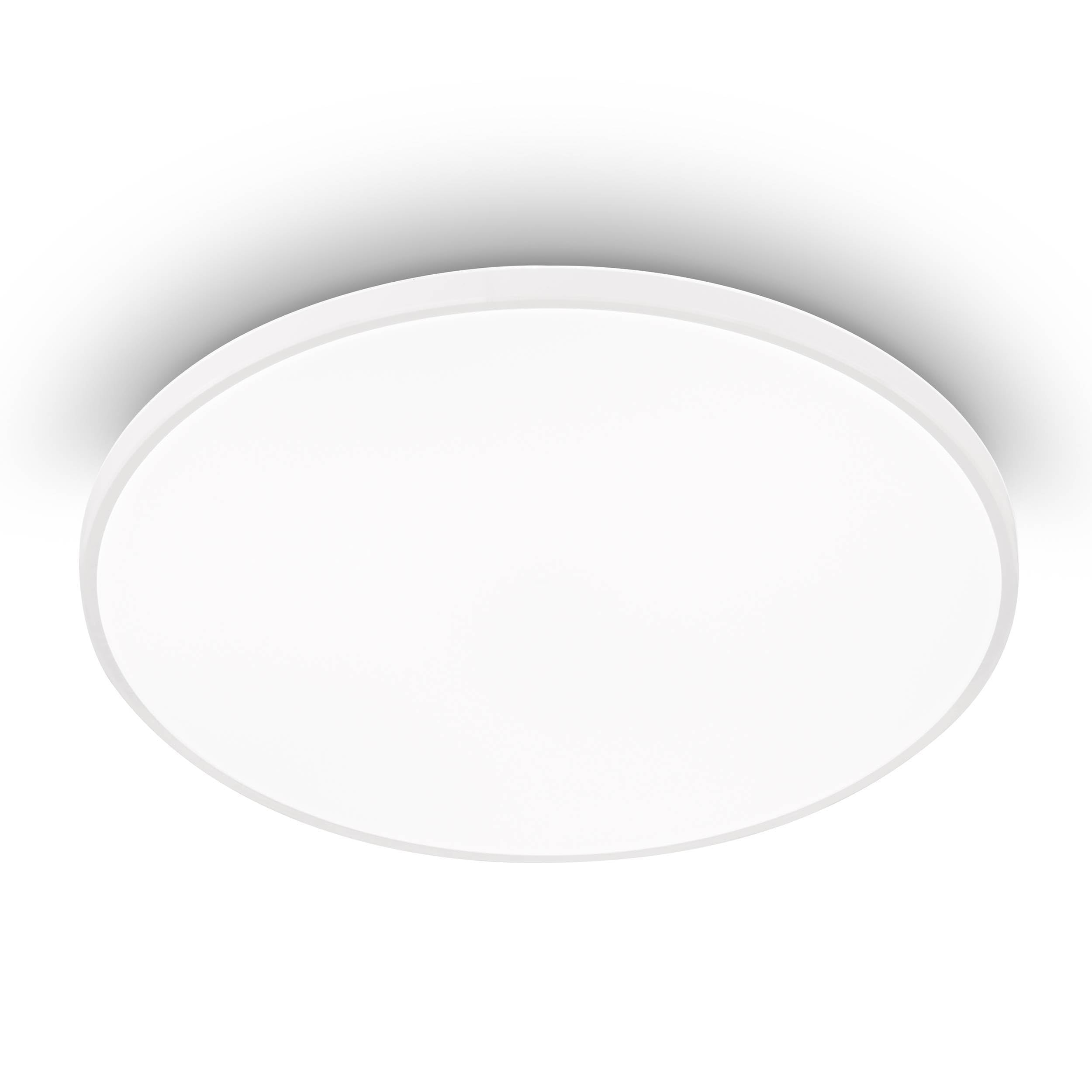 Eglo Kaoki Surface Mounted LED Ceiling Light with Backlight, White Steel and Plastic Flush Mount wall luminaire, Ø 31.5 cm/12.4 inches