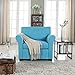 Divano Roma Furniture Classic and Traditional Linen Fabric Accent Chair-Living Room Armchair (Blue)