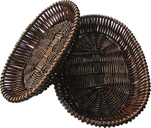 Hoito-Handmade-Oval-Shape-Wicker-Storage-Baskets-Set-of-2-for-HomeKitchenShop-and-Markets-Espresso
