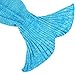 JR.WHITE Mermaid Tail Blanket for Kids and Adults, Hand Crochet Snuggle Mermaid, All Seasons Seatail Sleeping Bag Blanket(Ocean Blue)