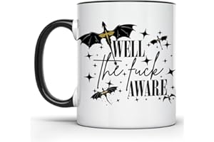 Well The Fuck Aware Mug - Fourth Wing Coffee Mugs - Bookish Gift Ceramic Tea Cup - Reading Gifts for Librarian Cup Book Lover