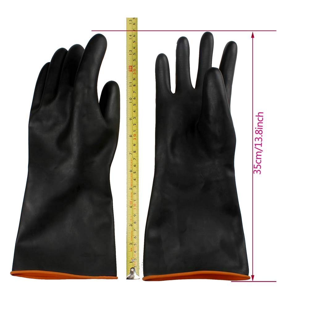 Eiito Heavy Duty Rubber Gloves,Gauntlet Chemical Resistant Gloves Industrial Protective Gauntlets Safety Work Gloves,Acid & Alkali Protection - Image 5