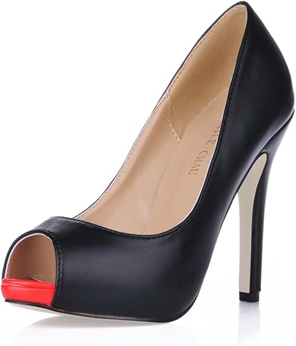 black stiletto high heels