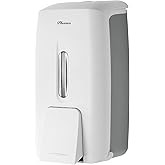 PLUSSEN Soap Dispenser Wall Mount Adhesive Commercial Soap Dispenser 800ml No Drill Hand Sanitizer Dispenser for Bathroom Support Liquid and Gel,White-PN9088