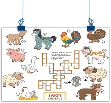 Amazon Com Artwork Office Home Decoration Kids Game Crossword