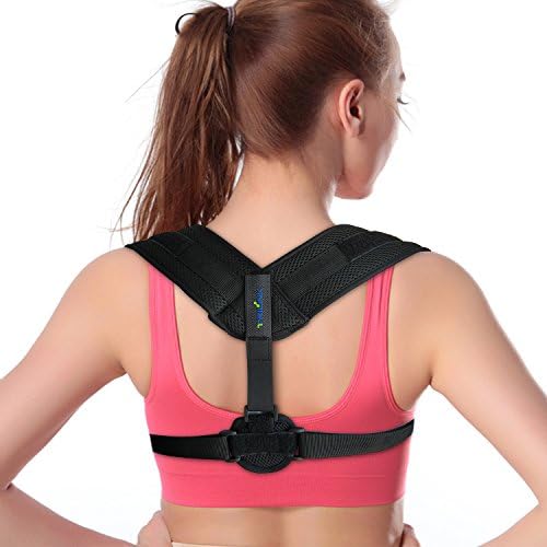 TriLink Back Posture Corrector for Women & Men - Adjustable and Comfortable Posture Back Brace - Clavicle Support Invisible Under Clothes - Upper Back Pain Relief (Black)