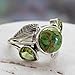 NOVICA Artisan Handmade Peridot Cocktail Ring with Composite Turquoise .925 Sterling Silver Reconstituted Green India Birthstone 'Green Ivy'
