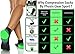 Physix Gear Short Compression Socks for Men & Women - Best Low Compression Socks Women & Men with Arch Support, Ideal for Running, Plantar Fasciitis Relief, and Swelling - Ankle, Green/White, L/XL