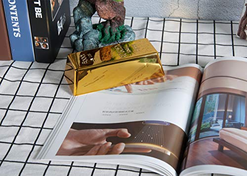 Gold Bullion Door Stopper, Fake Gold Bar Paperweight Shiny Gold Door Stop Heavy Duty Door Wedge for Home Office - Thumbnail 4