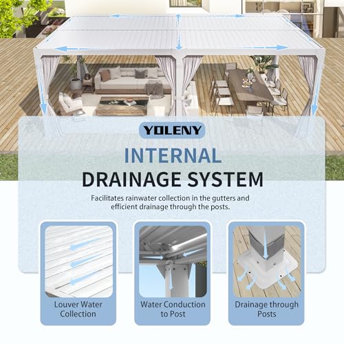YOLENY 10x20 Louvered Pergola Review: Adjustable Waterproof Roof with Curtains image 21