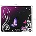 iColor Purple Butterfly Anti-Slip Mouse Pad Mice Pad Mat Mousepad for Office, Computer, Laptop & Mac Optical Laser Mouse- Durable & Comfortable & Lightweight for Easy Typing & Pain Relief MP-006