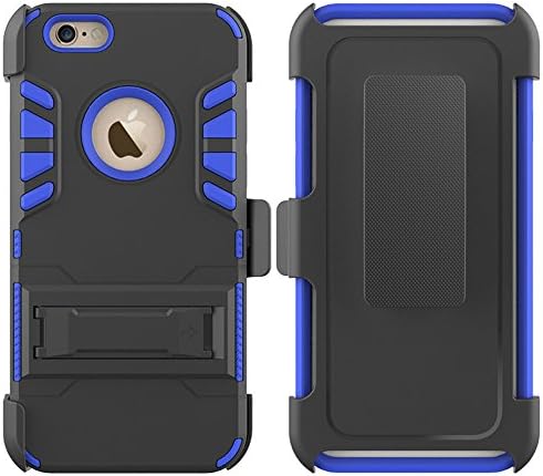 iPhone 6S / 6 Case,ARMORCOO(TM) Heavy Duty Dual Layer Rugged Shockproof Protective Case Cover with Rotating Kickstand Swivel Belt Clip Holster for Apple iPhone 6S / iPhone 6 4.7 inch (Blue)