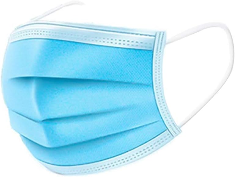 Disposable Face Masks with Elastic Ear Loop, 3 Ply Breathable and Comfortable Safety Mask for Blocking Dust Air Pollution Protection
