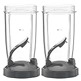 NUTRiBULLET 32-Ounce Cups with Flip Top To-Go Lid by NutriGear (Pack of 2) | NutriBullet Replacement Parts & Accessories | Fits NutriBullet 600w and Pro 900w Blender
