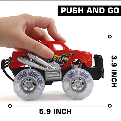 image for Byonebye 2 Pack Light Up Monster Truck Car Toy with Beautiful Flashing