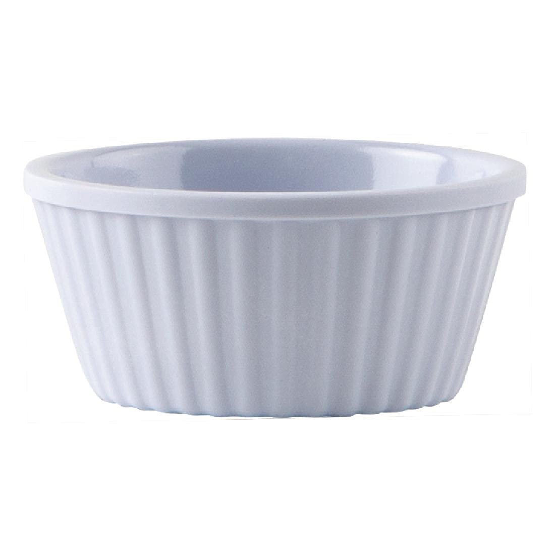 Olympia Kristallon Small Fluted Ramekins Set 57 mm/28 ml (Pack of 12), White, Plastic, Size: 57(Dia) mm/ 2 1/4 inch, Temperature Range: -20 to 120°C, Condiment Pots, T844