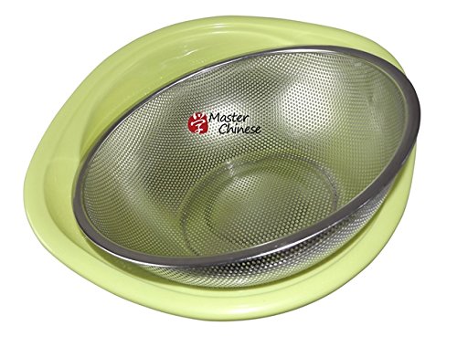 Japanese Design Strainer Colander Plastic Type 304 Stainless Steel Set - 10 x 12 inches