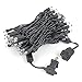 Novelty Lights 34 Feet Long, 100 LED Mini Black Wire Christmas Lights, Warm White, End to End Connectable, UL Listed for Indoor/Outdoor Use