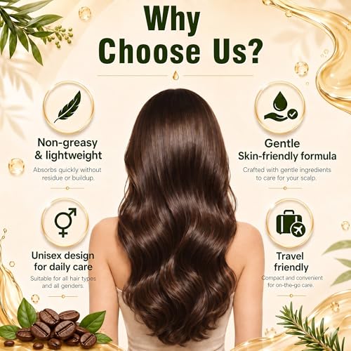 Hair Growth Serum for Women & Men, Hair Growth Spray with Rosemary & Biotin & Caffeine, Non-Greasy & Fast Absorbing Scalp Serum for Hair Thickening & Strengthening, 50ml
