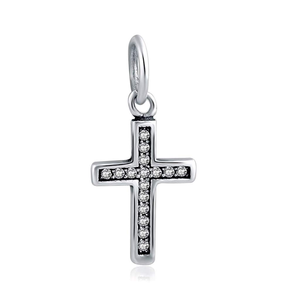 KUSTOM FACTORY Silver Cross & Cubic Zirconia Charms for Pandora