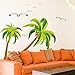 YIUHART Wall Decals Palm Tree Coconut Tree Leaves Wall Stickers Home Decor for Living Room Bedroom Office Kid's Room 23x35”
