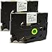 2PK Black on Clear Label Tape Compatible for Brother TZ 131 TZe 131 12mm P-Touch 8m ACD.auto